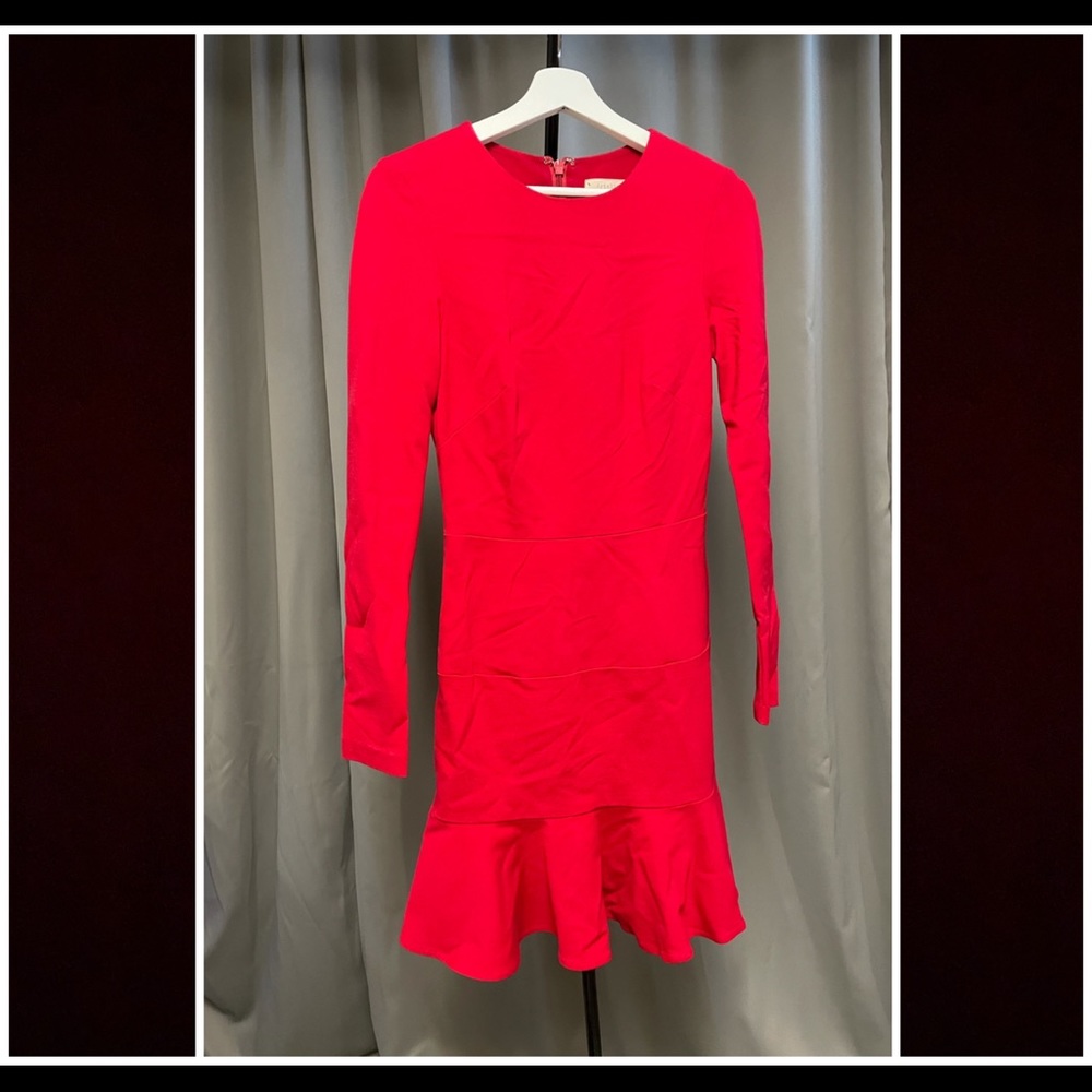 Nicole Miller Artelier Red Long Sleeve Dress